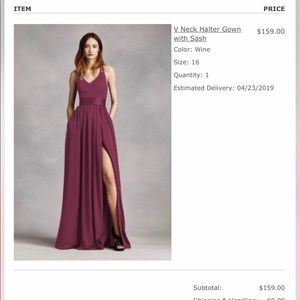 V neck halter gown with sash